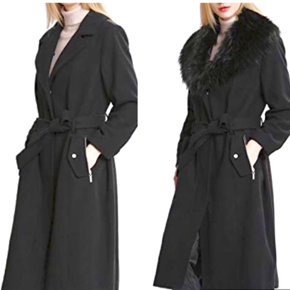 Vero Viva Jackets & Blazers - Vero Viva Wool Blend Coat with Detachable Collar